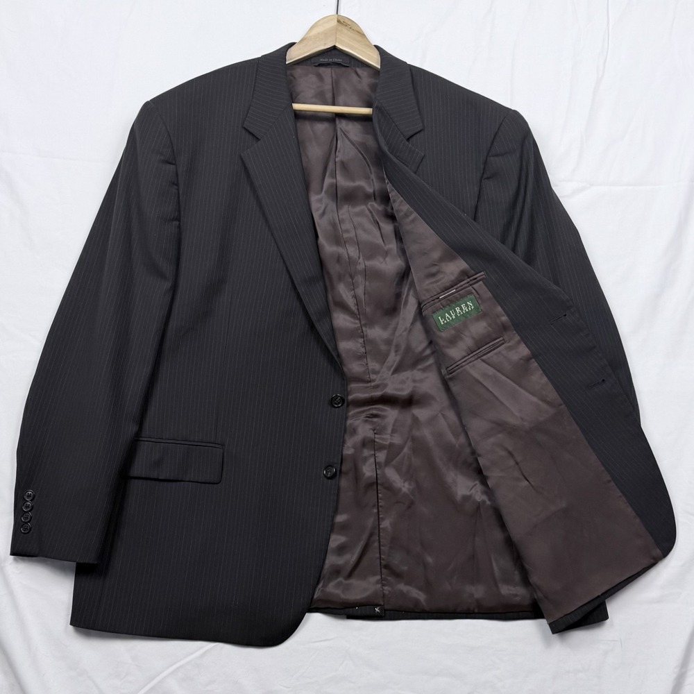 Lauren Ralph Lauren Pinstripe Blazer 52R Business Professor - Picture 2 of 11
